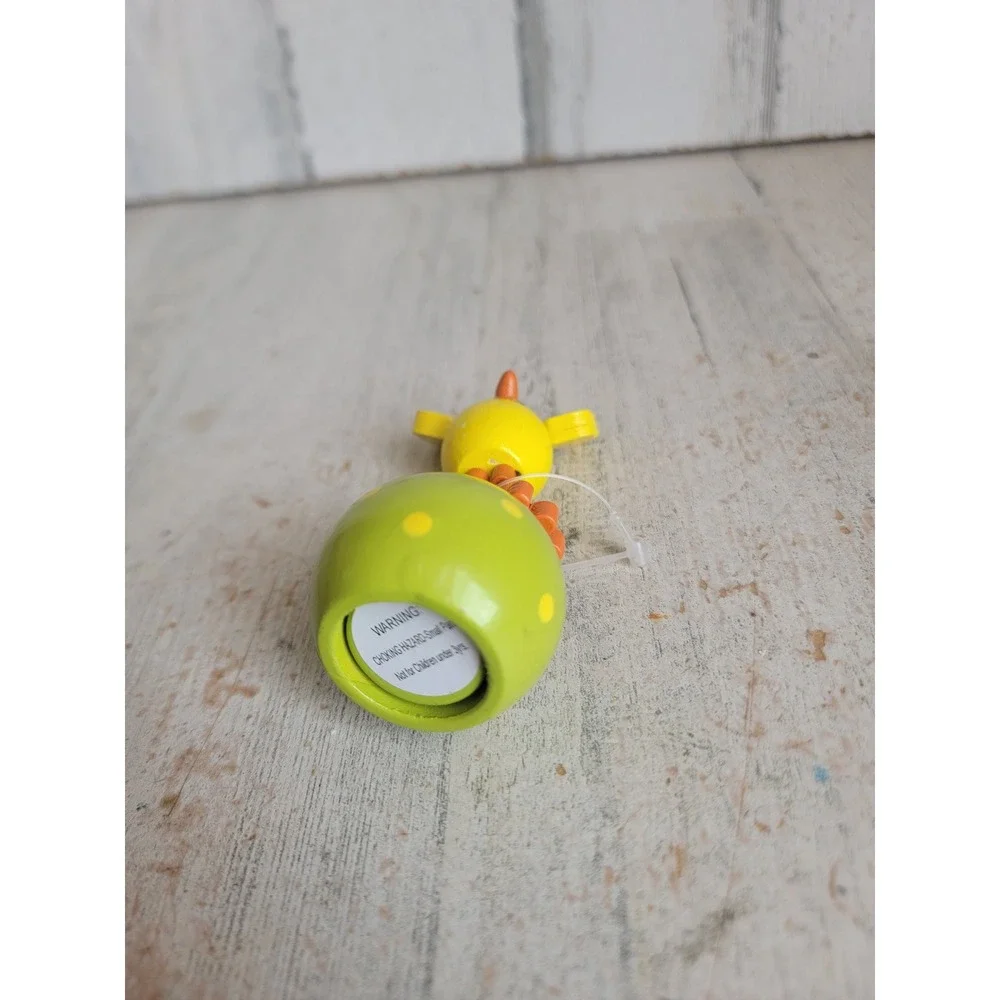 Easter vintage chick egg thumb push puppet toy wooden spring home decor